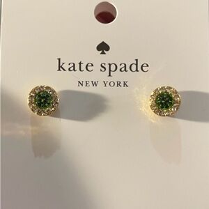 kate spade You're A Gem Pave Peridot Halo Studs